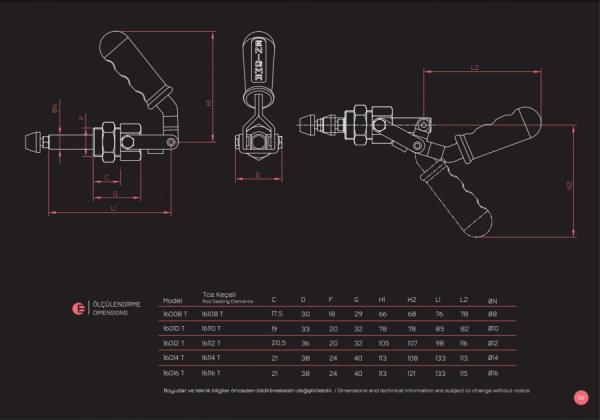 İtme-Çekme T Taban ölçülendirme 